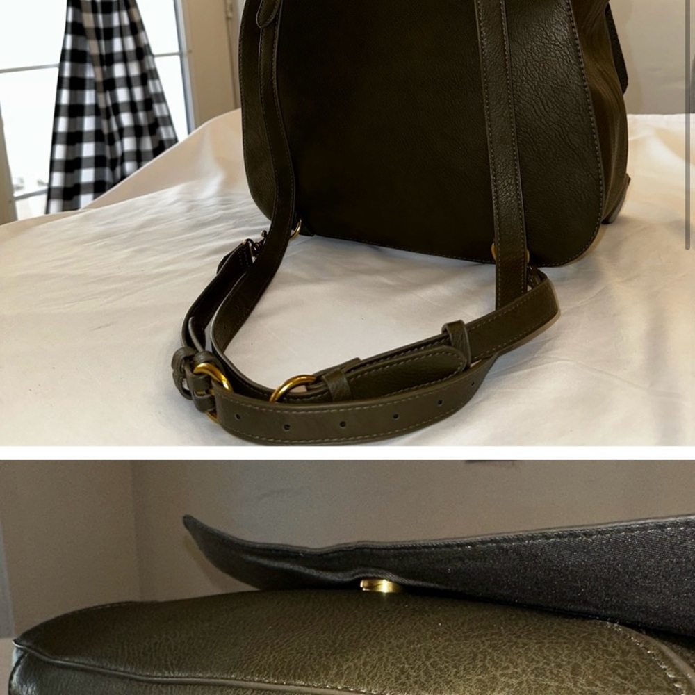Universal Thread Flap Closure Backpack/Purse Oliv… - image 3